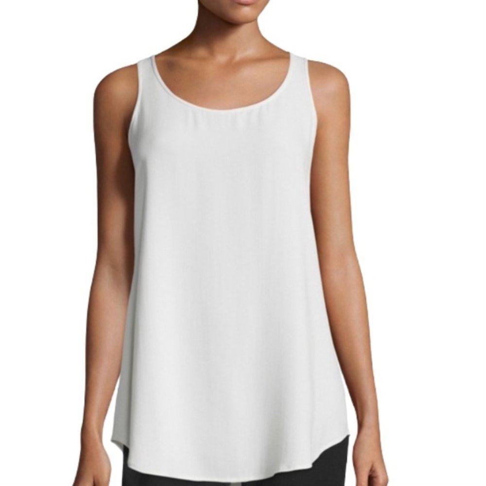 NWT Eileen Fisher Scoop Neck Tank Top in White 3X